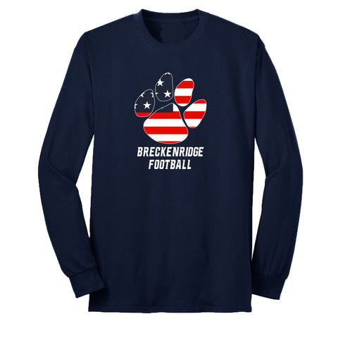 Cotton Blend Long Sleeve Shirt - Breckenridge Football Paw